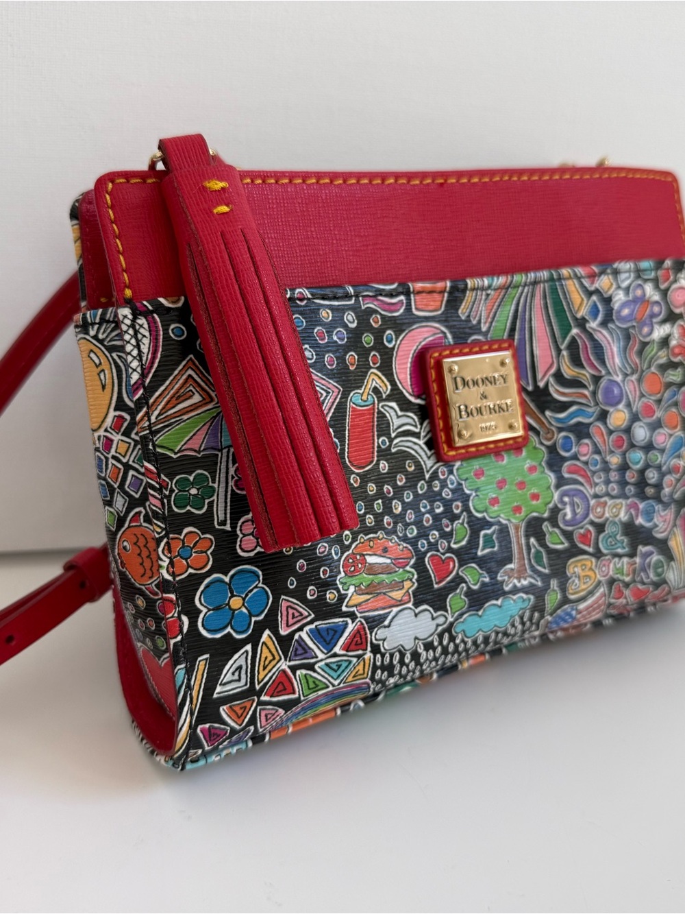 Dooney & Bourke Kenzie Crossbody Bag - Retro Doodle Pop Art Print (BWHIM2291)